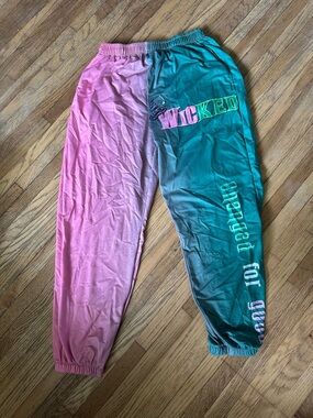 Wicked Two-Tone Pink & Teal Jogger Pants